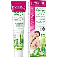 Делікатний крем для депіляції рук, ніг і бікіні Eveline Natural Aloe Vera (125мл.)