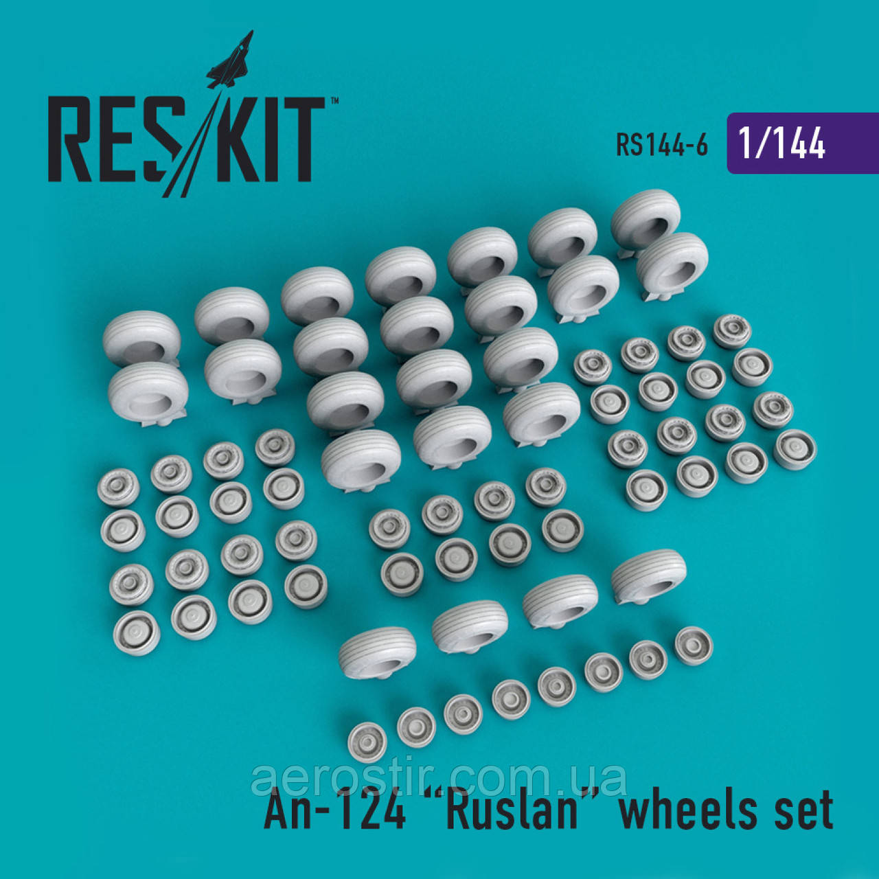 КОМПЛЕКТ КОЛЕС АН-124 "РУСЛАН" 1/144 RES KIT 144-0006