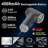 Маленький автомобільний пилосос, бездротовий міні-ручний пилосос 6000PA, портативний пилосос 3 в 1, повітряна ганчірка і насос, фото 5