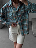 Жіноча сорочка в клітинку вільного фасону (р. 42-46) 77131073, фото 4
