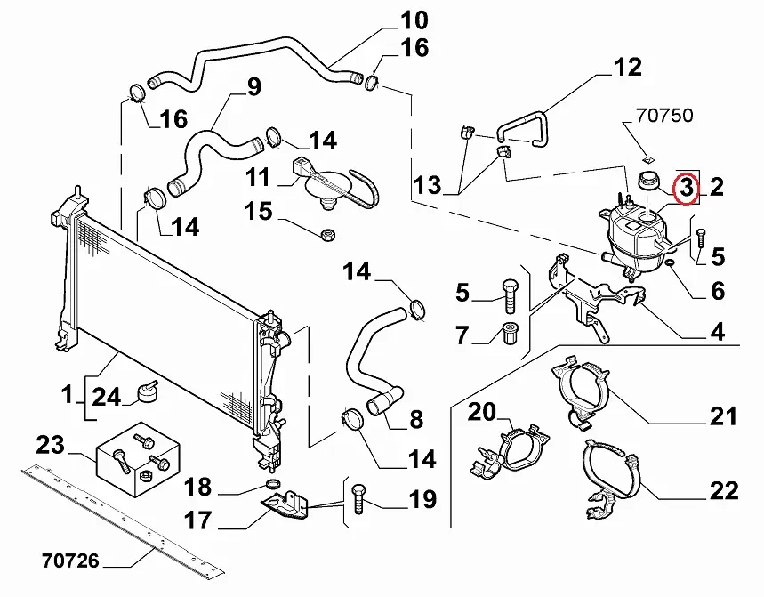 Кришка розширювального бачка на Fiat Qubo, Peugeot Bipper, Citroen Nemo (2007-...), 46799364, 1306F8