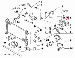 Кришка розширювального бачка на Fiat Qubo, Peugeot Bipper, Citroen Nemo (2007-...), 46799364, 1306F8