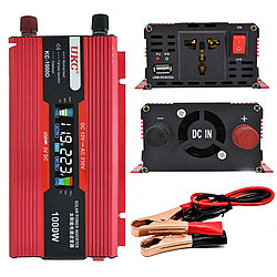 Автомобільний інвертор з LCD дисплеєм, 1000W, AC/DC, KC-1000D / Перетворювач напруги