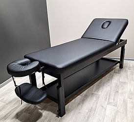 Стаціонарний масажний стіл для масажиста KP-10+ BLACK_ST масажна кушетка СПА з отвором для обличчя