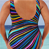 Жіночий купальник суцільний у великих розмірах синього кольору, фото 7