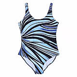 Жіночий купальник суцільний у великих розмірах синього кольору, фото 2