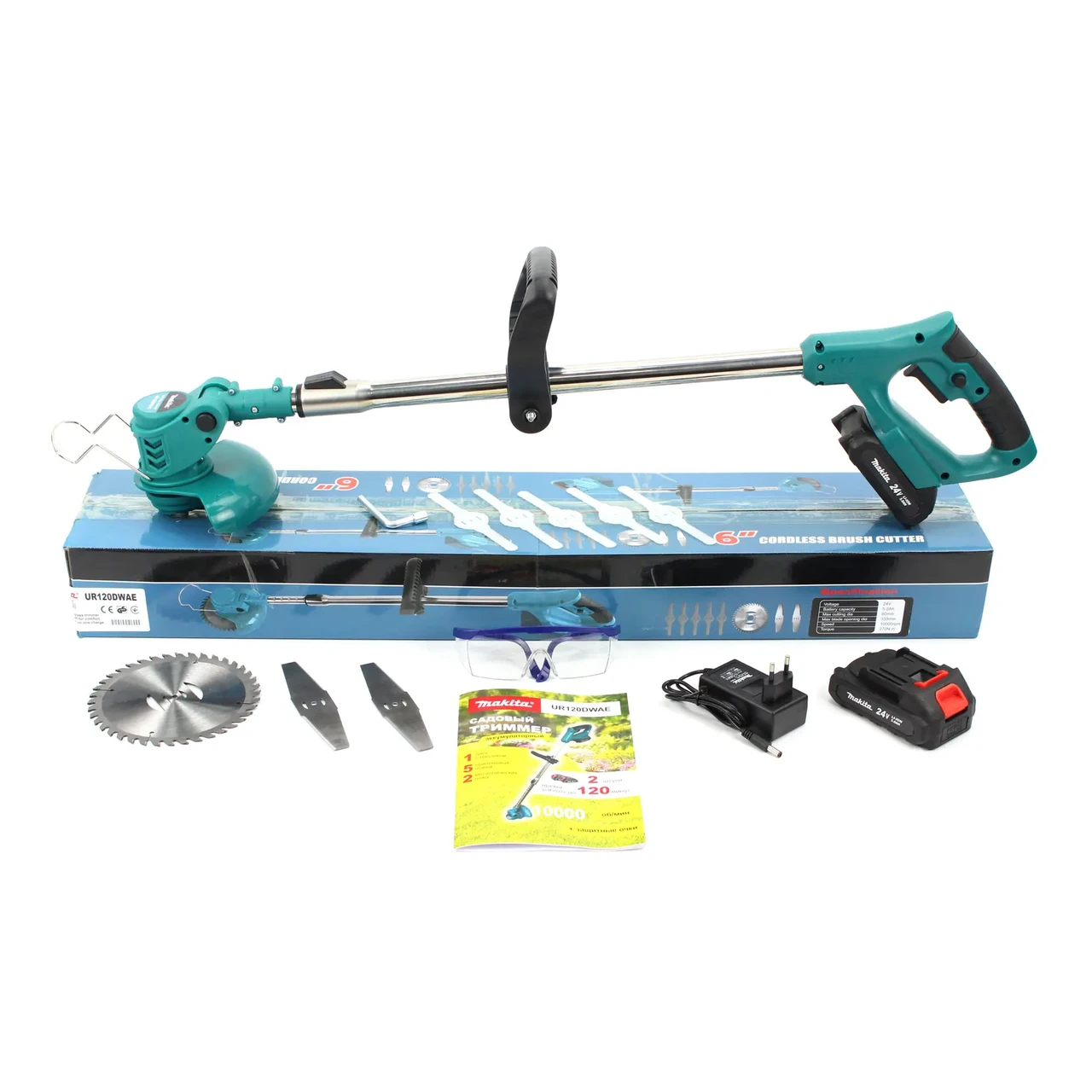Акумуляторний тример Makita UR100DWAE (24V, 5AH) АКБ тример Макіта