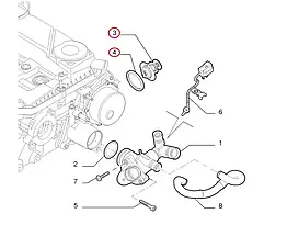 Термостат на Fiat Ducato 250, Peugeot Boxer 3, Citroen Jumper 3 (2006-2014) 2.2D/HDi, 9661331580, 1338F5