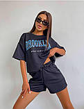 Жіночий літній костюм: футболка вільного крою та шорти "Brooklyn", фото 2