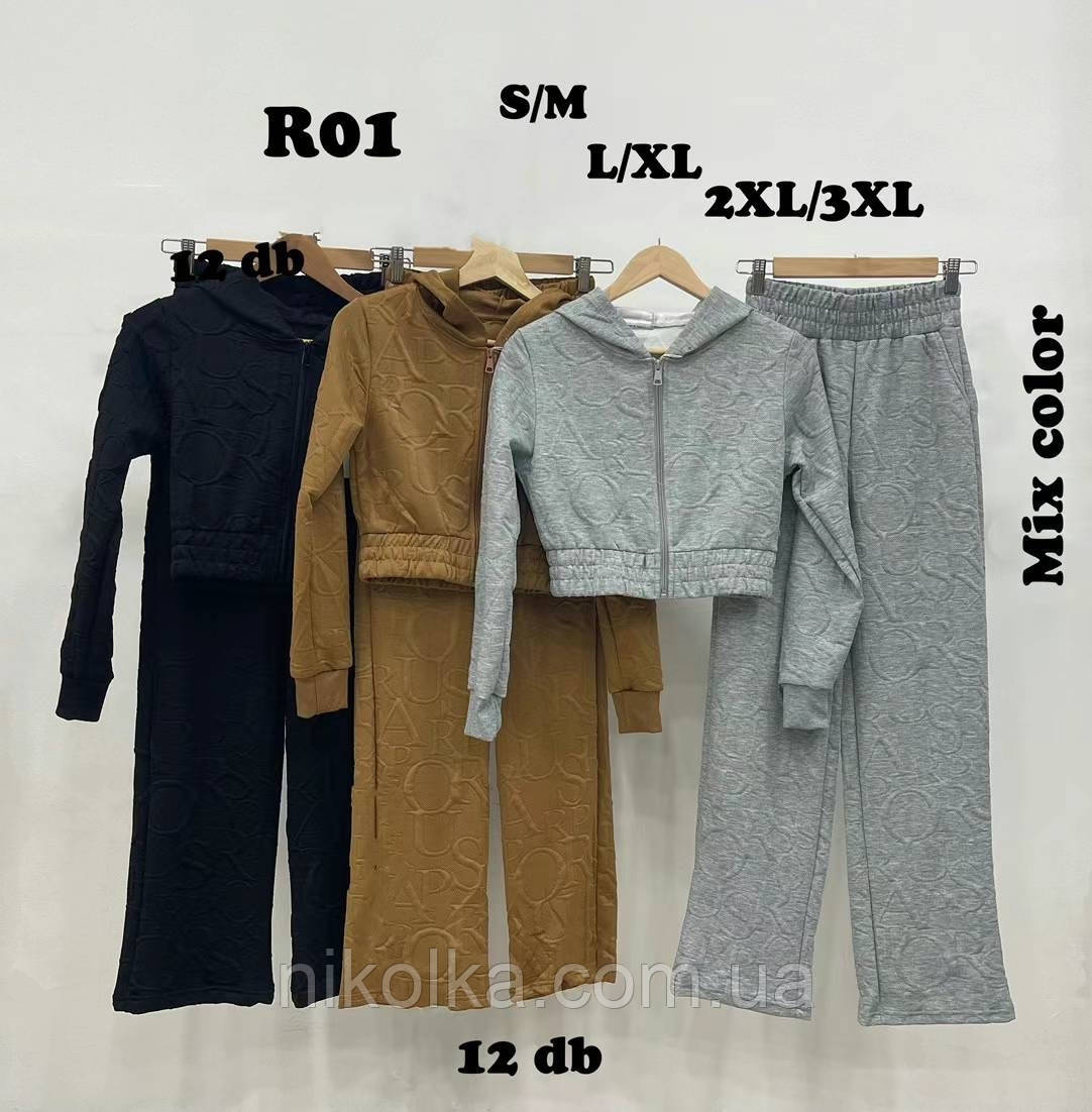 Спортивний жіночий костюм-двійка оптом, S/M-2XL/3XL рр., арт. Si-R01, фото 1