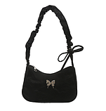 Сумка багет жіноча через плече з метеликом чорна корейський стиль CAHRES&HEKA, фото 3