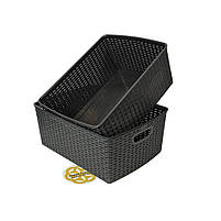 Комод для прихожої пластиковий RATTAN на 4 ящики, коричневий SNMZ, фото 3