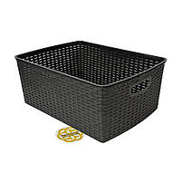 Комод для прихожої пластиковий RATTAN на 4 ящики, коричневий SNMZ, фото 5