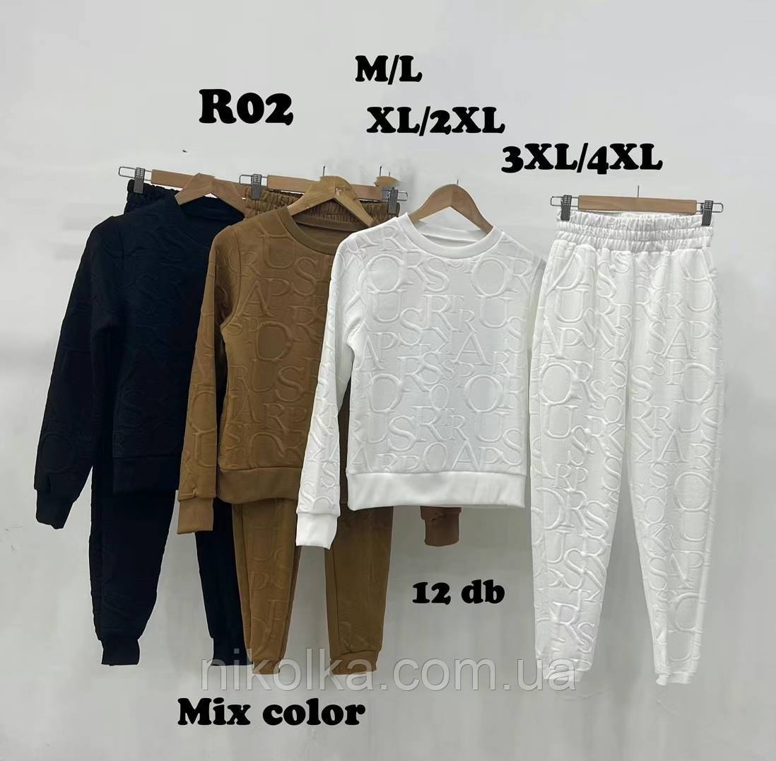 Спортивний жіночий костюм-двійка оптом, M/L-3XL/4XL рр., арт. Si-R02