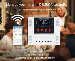 Mppt контролер заряду 10 а з дисплеєм для акумуляторів сонячних систем 12 В 24 в 48 В DEMUDA KDY-10A