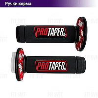 Грипси PROTAPER - ручки керма на скутер, мопед, мотоцикл із вставкою чорно-червоного кольору, 2 шт.