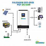 Солнечный фотоэлектрический инвертор OFF-GRID PGF OG-5500 MPPT 5.5KW + WiFi, фото 2