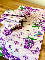 Рушники вафельні "Бузок" 75х35 см (комплект 4шт)