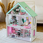"Оптимальний" набір лялькових меблів NestWood для Барбі 19 од, рожево-м'ятний, фото 3