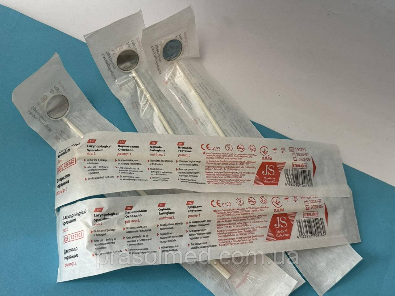 Дзеркало ларингологічне (гортанне ) "JS" р.L  50шт./уп., фото 1