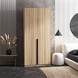 Шафа для одягу зі штангою та полицями,  чорні ручки, фото 2