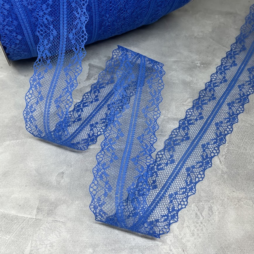 Мереживо 4 см "Адель", колір -синій, метр, Синій, фото 1