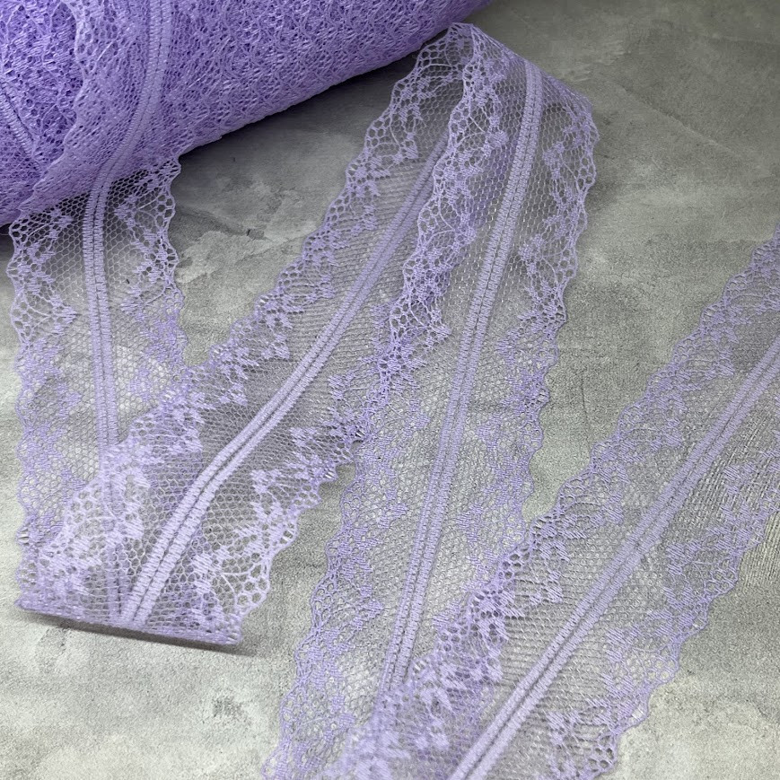 Мереживо 4 см "Адель", колір -бузковий, метр, Бузковий, фото 1