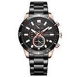 Чоловічий кварцовий годинник з хронографом Curren 8417 Black-Gold, фото 5