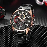 Чоловічий кварцовий годинник з хронографом Curren 8417 Black-Gold, фото 6