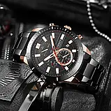 Чоловічий кварцовий годинник з хронографом Curren 8417 Black-Gold, фото 7