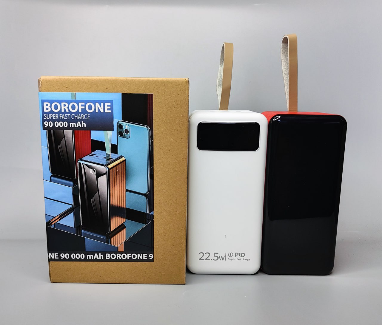 ❤️Універсальний повербанк PowerBank Borofone 90000 mAh з ліхтарем, USBx4 22.5W Super Fast Charge, фото 1