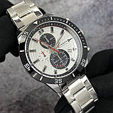 Чоловічий кварцовий годинник з хронографом Curren 8417 Silver-Black, фото 7