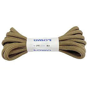 Шнурки для черевиків LOWA Zephyr 210 см, міцні класичні стяжки coyote