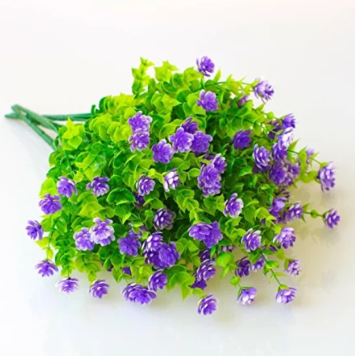 Штучні квіти для декору стійкі до будь-яких погодних умов кольоровий фіолетовий, фото 1