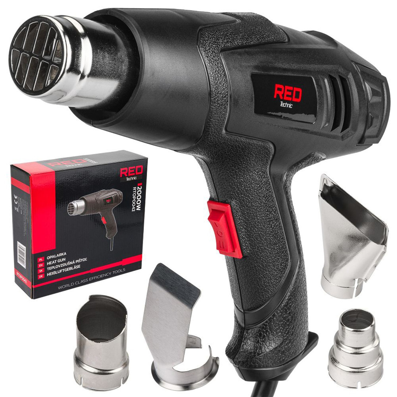 Фен промисловий 2 кВт, 1,1 кг Red Technic RTOP0042 фени технічні