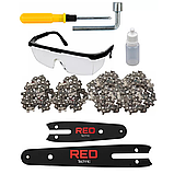 Пила для чищення саду 2000 мАч, 21 В, 4 дюйма + 6 дюймов Red Technic RTMPA0064 гілкоріз, фото 9