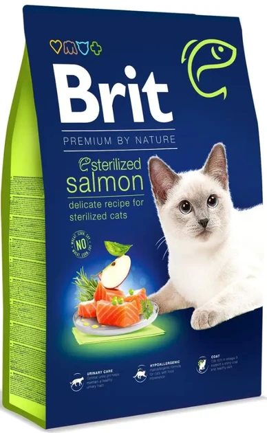 Brit Premium Cat Sterilized Salmon сухий корм для стерилізованих котів, з лососем 8 КГ