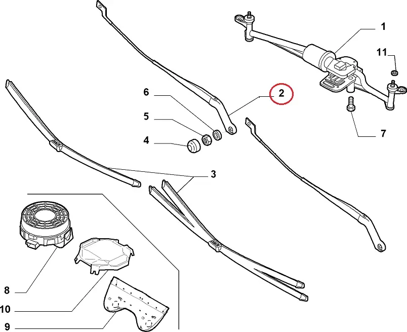 Поводок двірника правий Fiat Ducato, Peugeot Boxer, Citroen Jumper 4 (2014-...), 1344378080, 6429CH, фото 1