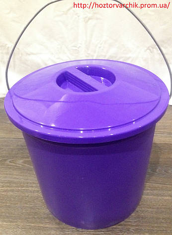 Відро 17 літрів поліетиленове з кришкою та металевою ручкою/Полімерагро, Харків/, фото 1