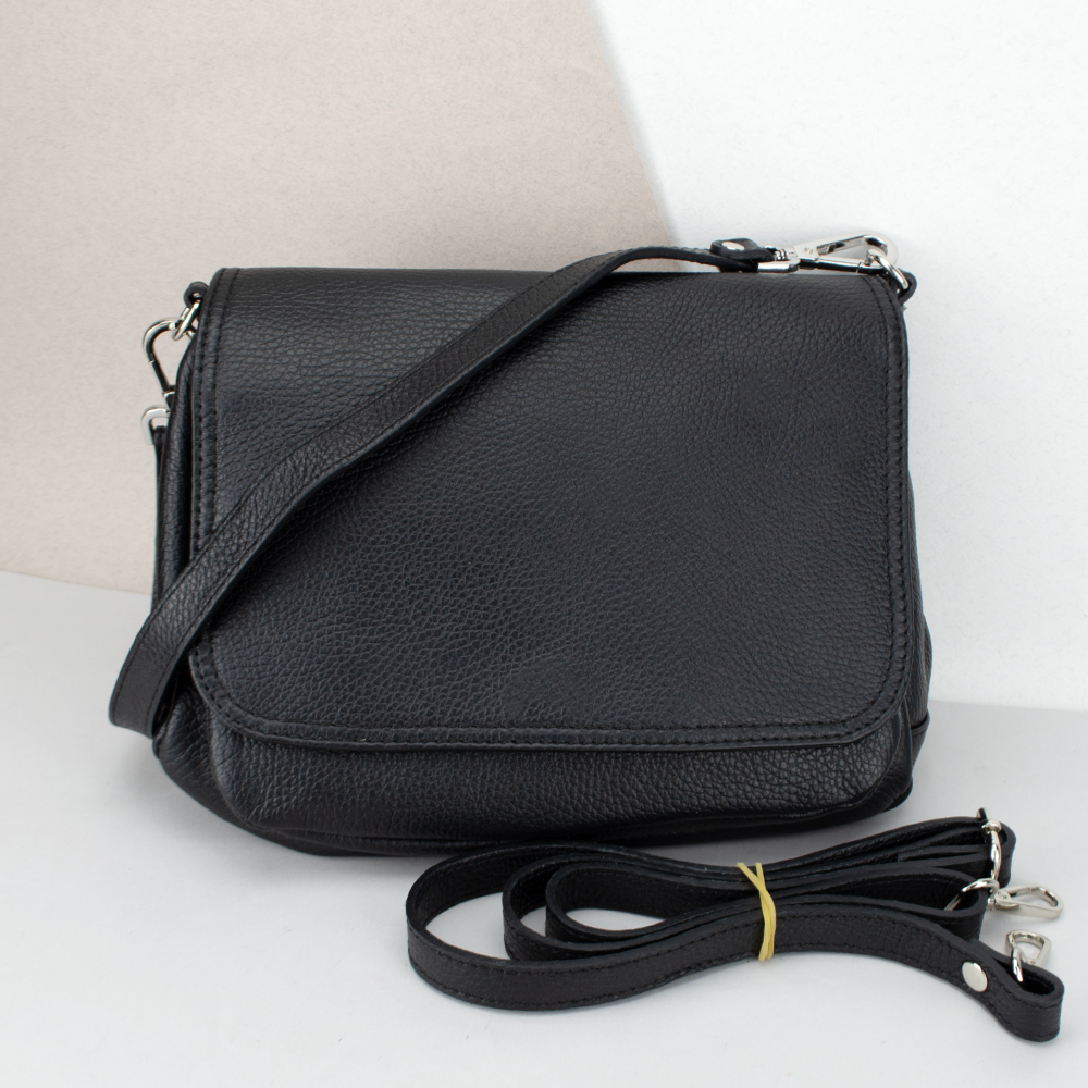 Сумка жіноча шкіряна на 5 відділень Virginia Conti 03606 чорна