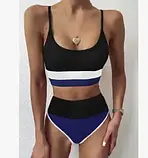 Жіночий спортивний купальник топом на тонких бретельках і високі плавки, фото 5