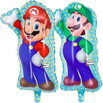 Фольгована кулька Супер Маріо 68х43см (26") | Синий, фото 2
