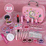 Набір дитячої косметика в сумочці 25 предметів у косметичці лаки тіні помада блиск для губ типси, фото 2