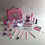 Набір дитячої косметика в сумочці 25 предметів у косметичці лаки тіні помада блиск для губ типси, фото 3