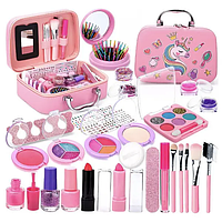 Набір дитячої косметика в сумочці 25 предметів у косметичці лаки тіні помада блиск для губ типси