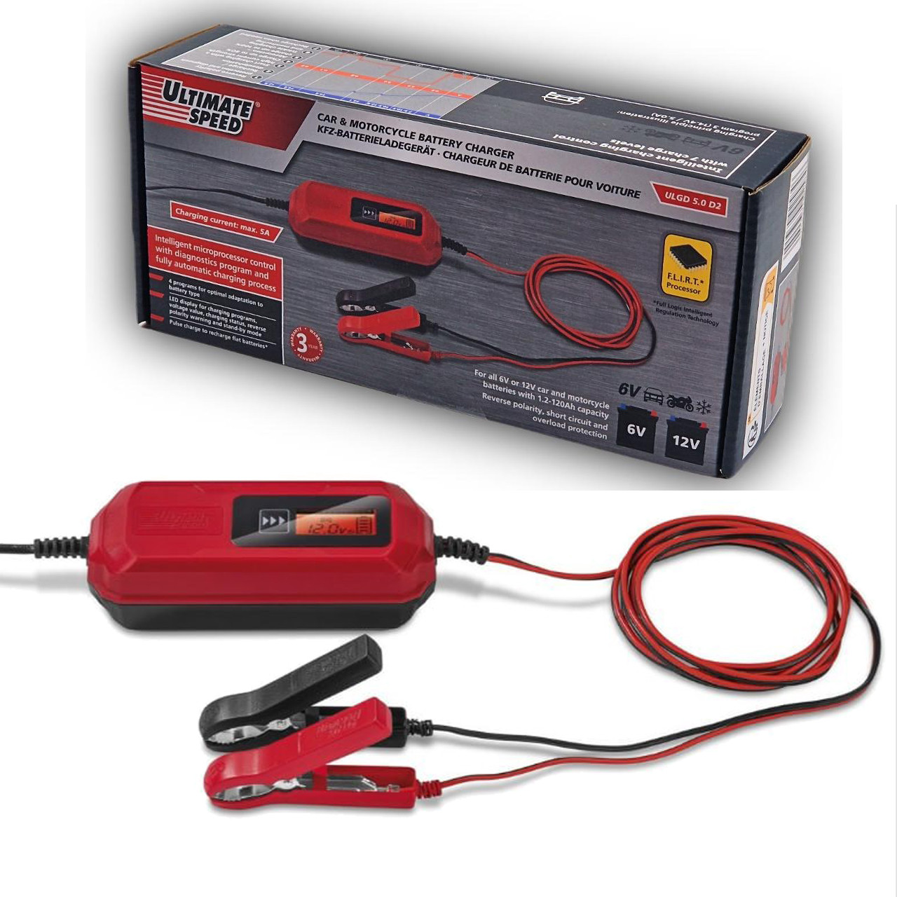 Електронний зарядний пристрій для акумуляторів Ultimate Speed ULGD 5.0 D2 (5A, 120 А·год, Німеччина), фото 1