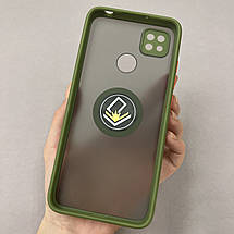 Чохол для Xiaomi Redmi 9C чохол з кільцем із захистом камери на телефон сяомі редмі 9с зелений t8b, фото 3