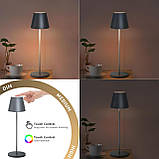 Настільна лампа GGNOO з димою світлодіодною батареєю, 8 кольорів RGB, сенсорне керування, зарядка з сенсорною основою, IP54, фото 6