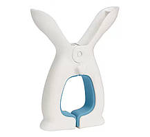 Прищіпка-затискач для сушіння білизни Зайчик, господарська прищіпка пластикова (білий)