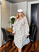 Сукня на запах з довгим рукавом з якісної та легкої тканини софт великі розміри, фото 5